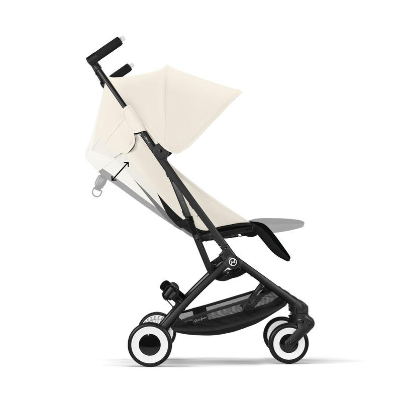 Poussette ultra-compacte libelle BLK Canvas White Cybex cote