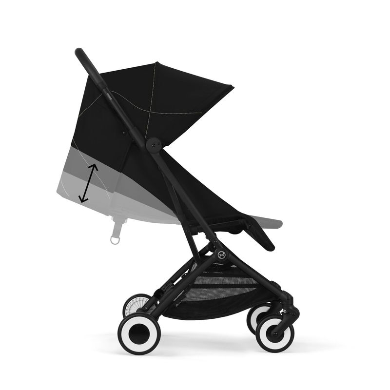 Poussette ultra-compacte Orfeo BLK Magic Black / Black 2025 Cybex inclinaison