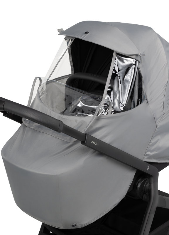 Protection pluie pour poussette Hub2 Joolz zoom dessus nacelle 