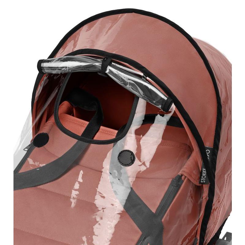Protection pluie pour poussette Yoyo avec nacelle STOKKE zoom vue du dessus