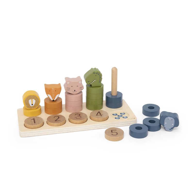 Puzzle à chiffres 1-5 en bois Trixie éléments retirés de l'éléphant