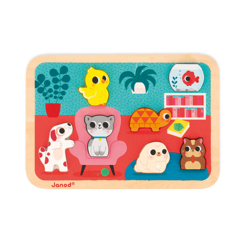 Puzzle Chunky Les Animaux Familiers 7 pièces Janod puzzle