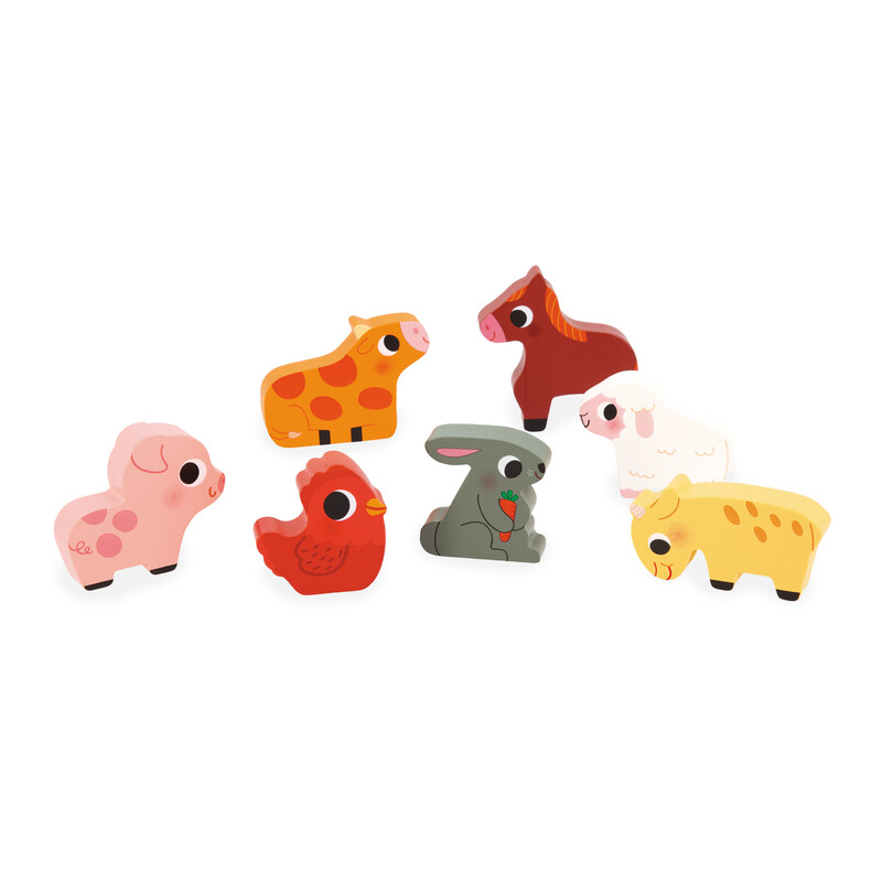 Puzzle Chunky  À La Ferme 7 pièces Janod pieces