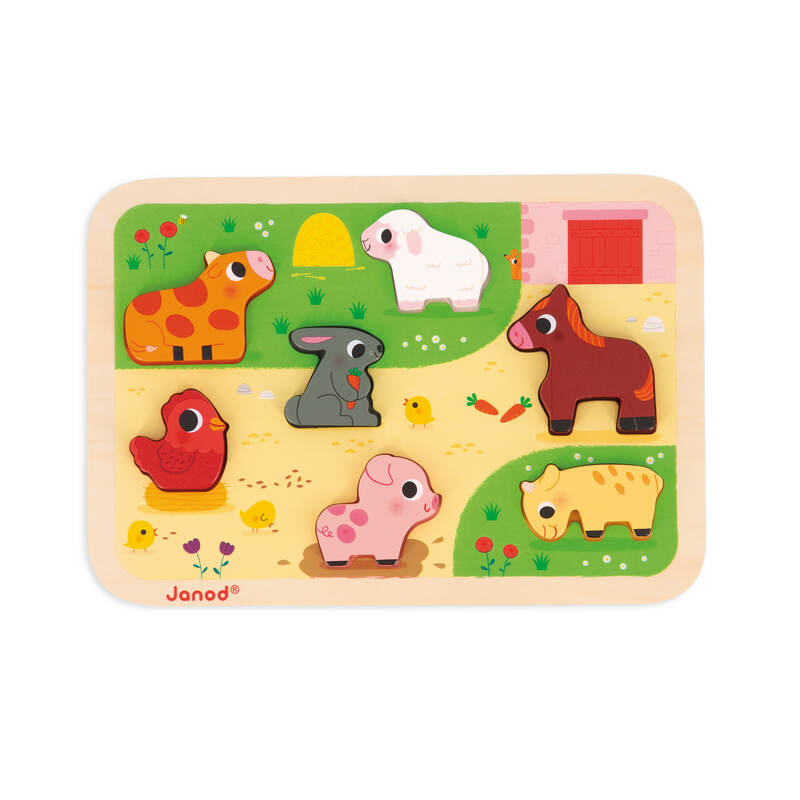 Puzzle Chunky  À La Ferme 7 pièces Janod puzzle