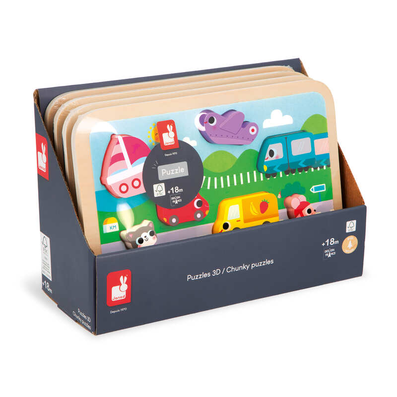 Puzzle Chunky Les Véhicules Janod package