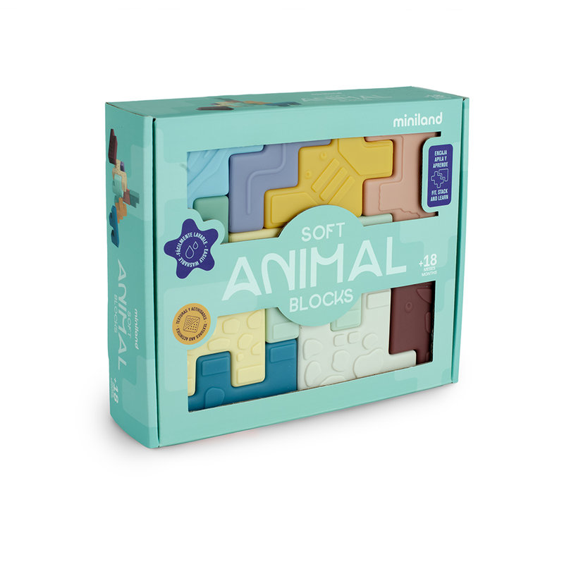 Puzzle en blocs souples animaux Miniland packaging