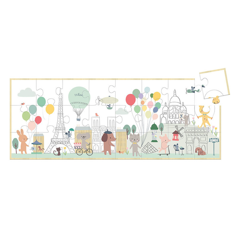 Puzzle panoramique 24 pièces Escapade à Paris Sarah Betz VILAC Produit ouvert