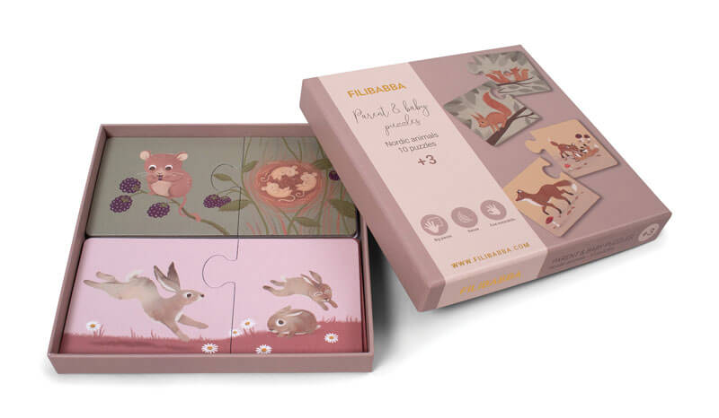 Puzzle pour parents et bébés Animaux nordiques Filibabba pack