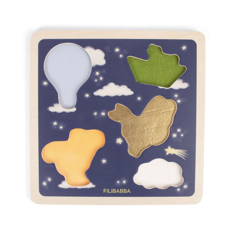 Puzzle sensoriel en bois Little Adventurers Filibabba sans les pièces