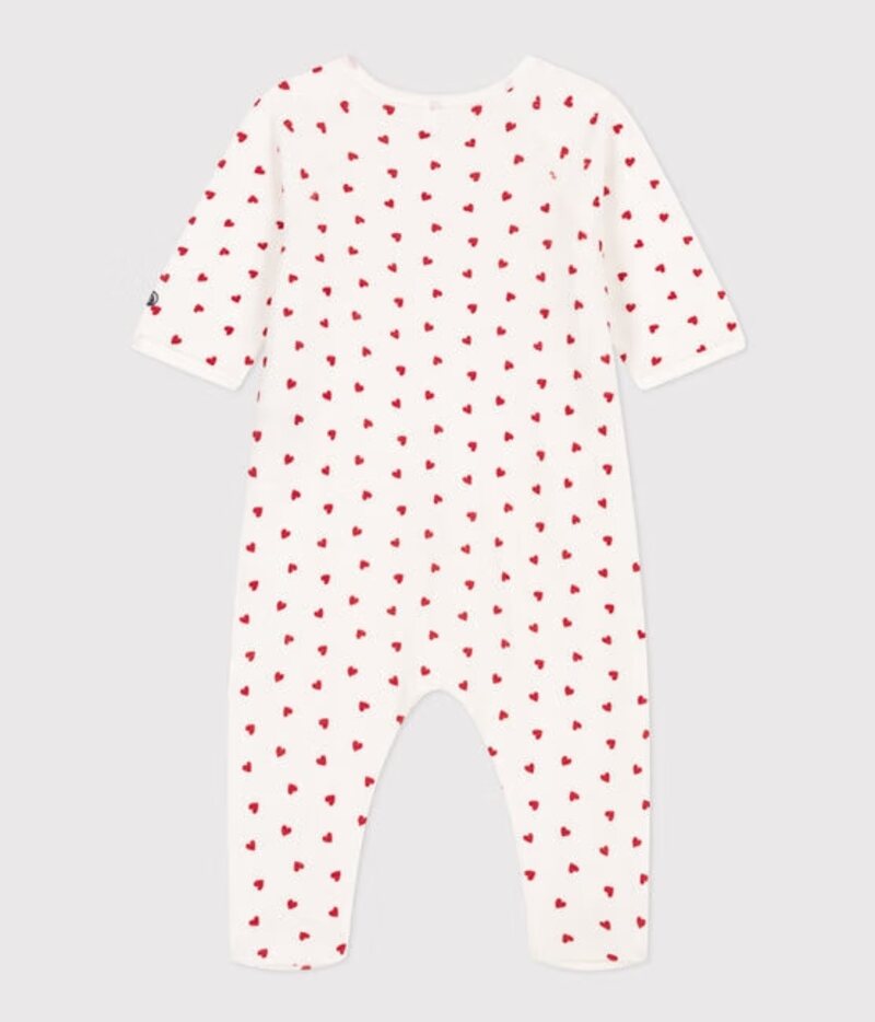 Pyjama bébé coeur en velours Marshmallow Terkuit Petit Bateau dos