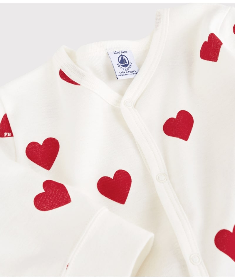 Pyjama Dors Bien Sans Pieds Coeurs Petit Bateau bouton