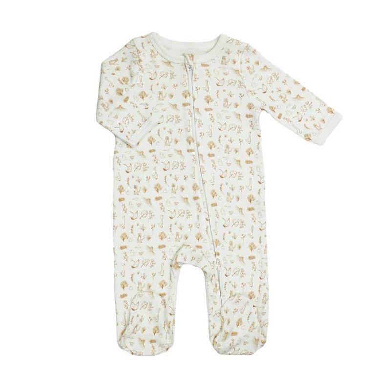 Pyjama en Coton Zip AOP Ecru 6 mois TROIS KILOS SEPT produit