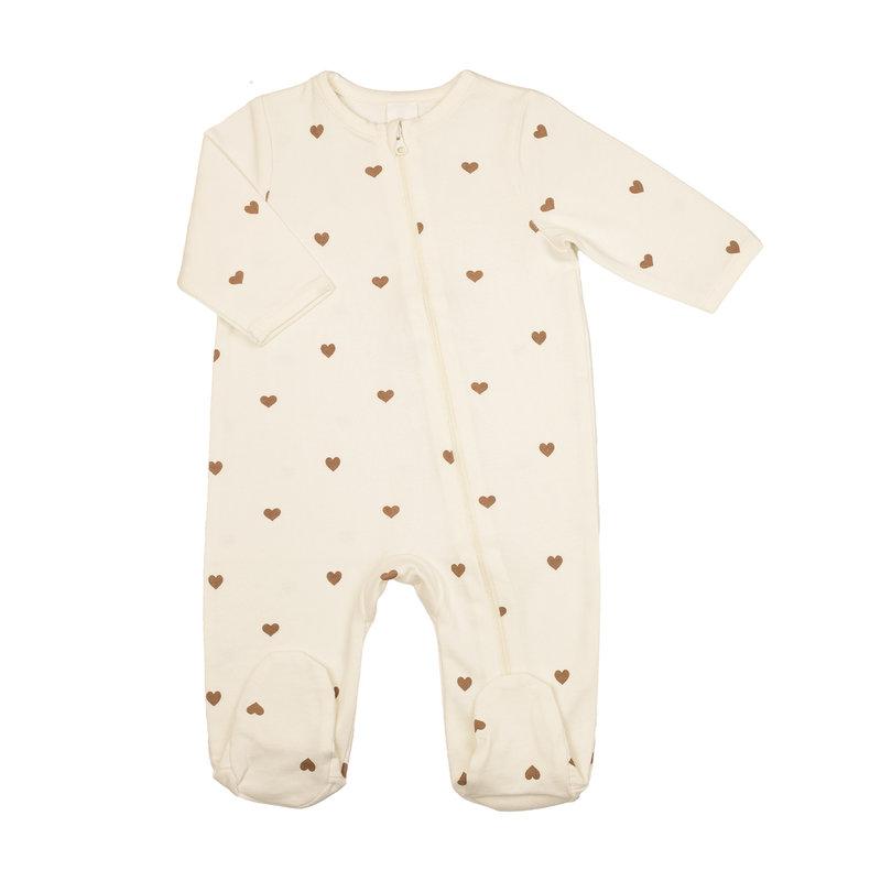Pyjama en coton Zip Coeur Ecru / Moka Trois Kilos Sept produit 2