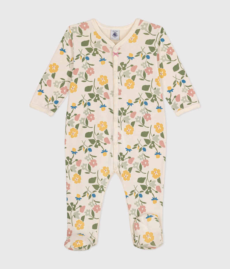 Pyjama imprimé fleurs en coton bébé Avalanche multicolor Petit Bateau produit face