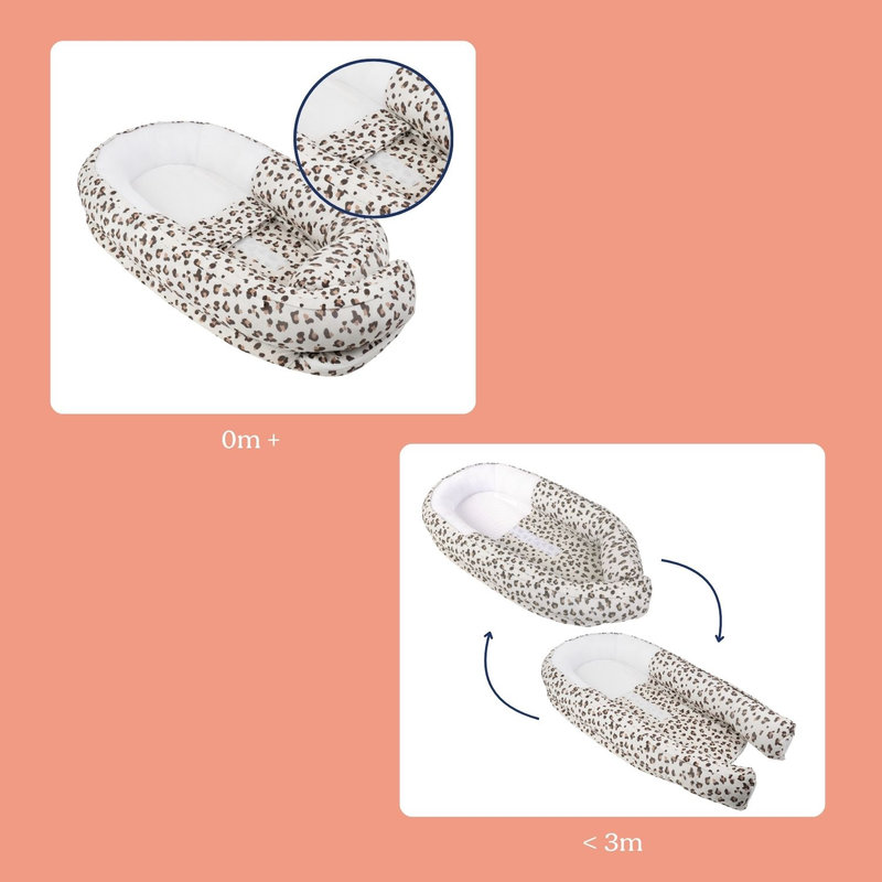 Reducteur de lit Doomoo Cocoon Leopard Cream Babymoov âge