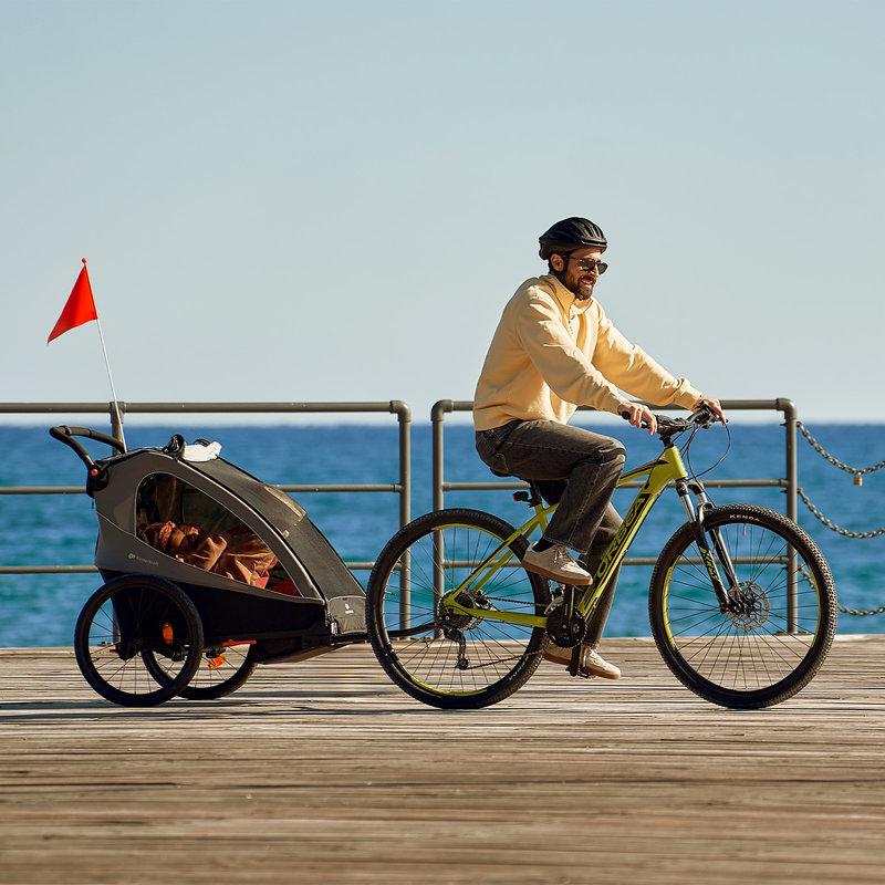 Remorque Vélo Enfant 2en1 Nava Walk Gris KINDERKRAFT lifestyle 2