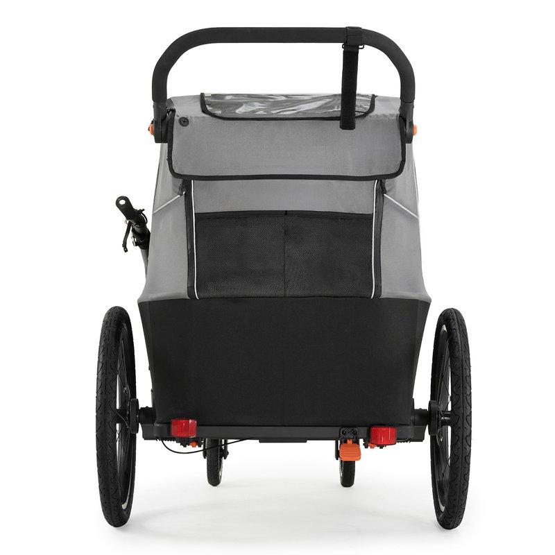 Remorque Vélo Enfant 2en1 Nava Walk Gris KINDERKRAFT arrière