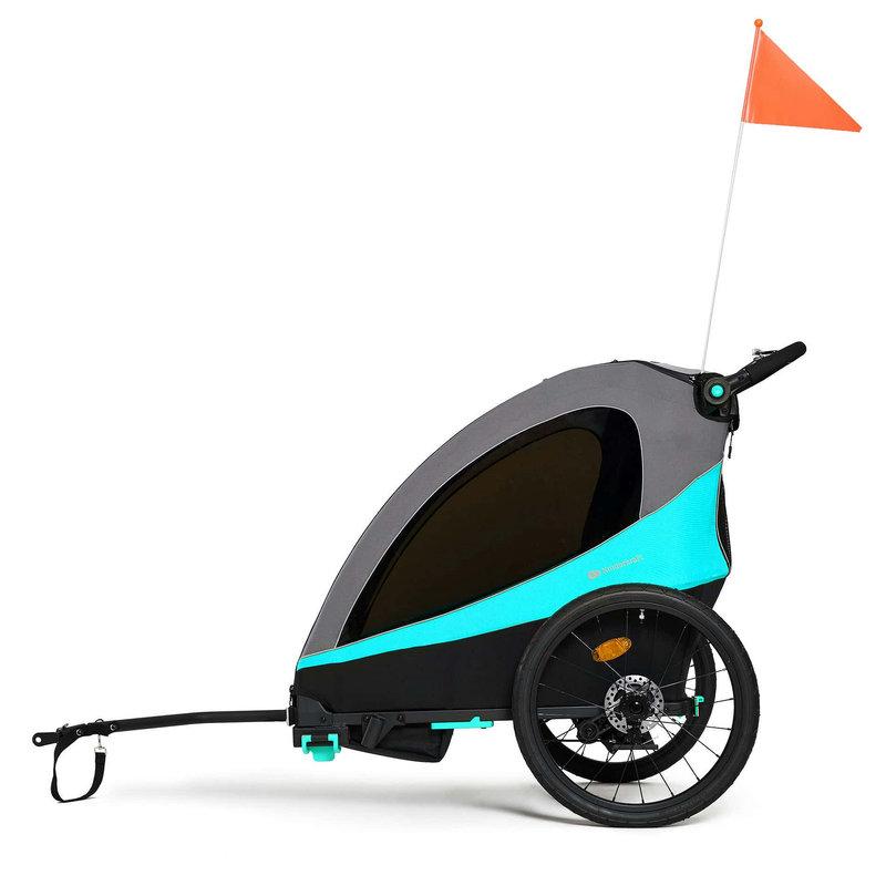Remorque Vélo Enfant 3en1 Nava Bleu KINDERKRAFT côté remorque