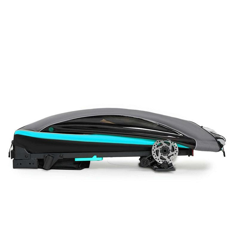 Remorque Vélo Enfant 3en1 Nava Bleu KINDERKRAFT pliée