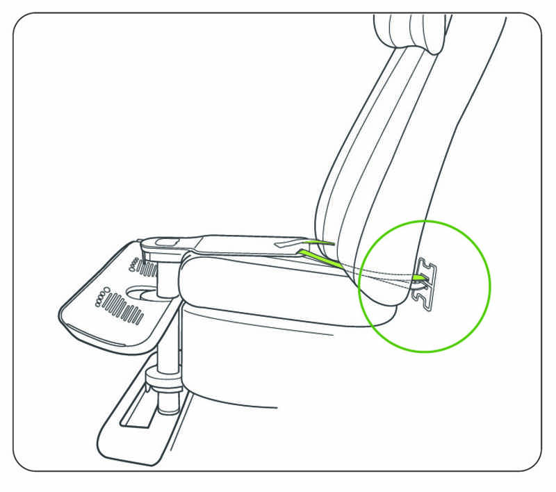 Repose pieds pour siège-auto Kneeguard attache cote