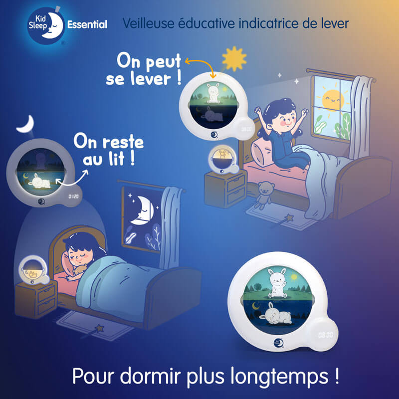 Réveil éducatif veilleuse Kid'Sleep Essential Pabobo - Bambinou