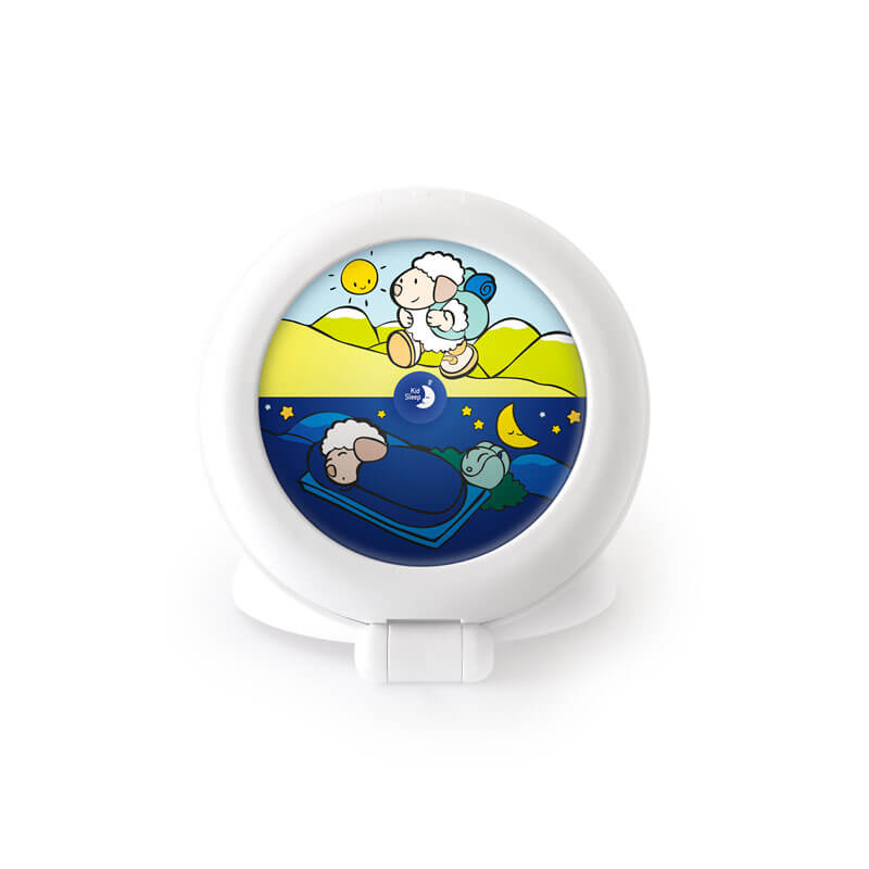 Réveil éducatif veilleuse de voyage Kid'Sleep Globetrotter Pabobo allumée