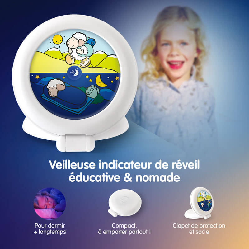 Réveil éducatif veilleuse de voyage Kid'Sleep Globetrotter Pabobo infos