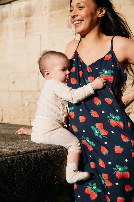 Robe d'allaitement Eat Local Tajinebanane avec bébé