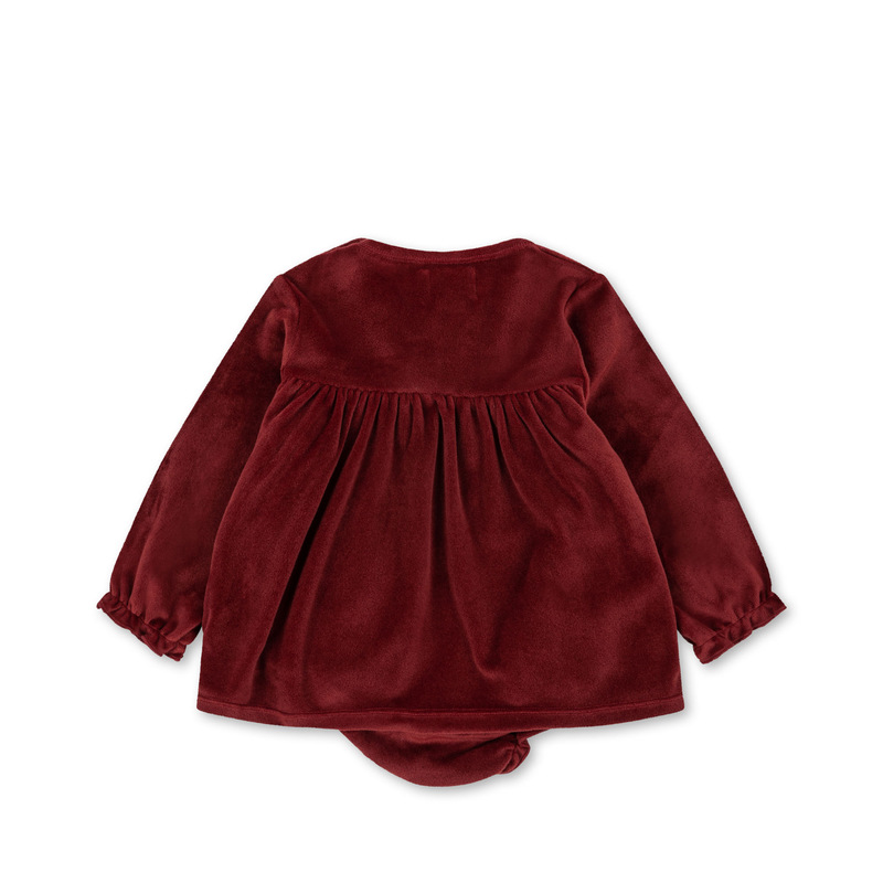 Robe de fêtes pour bébé en velours Red Dahlia KONGES Produit dos