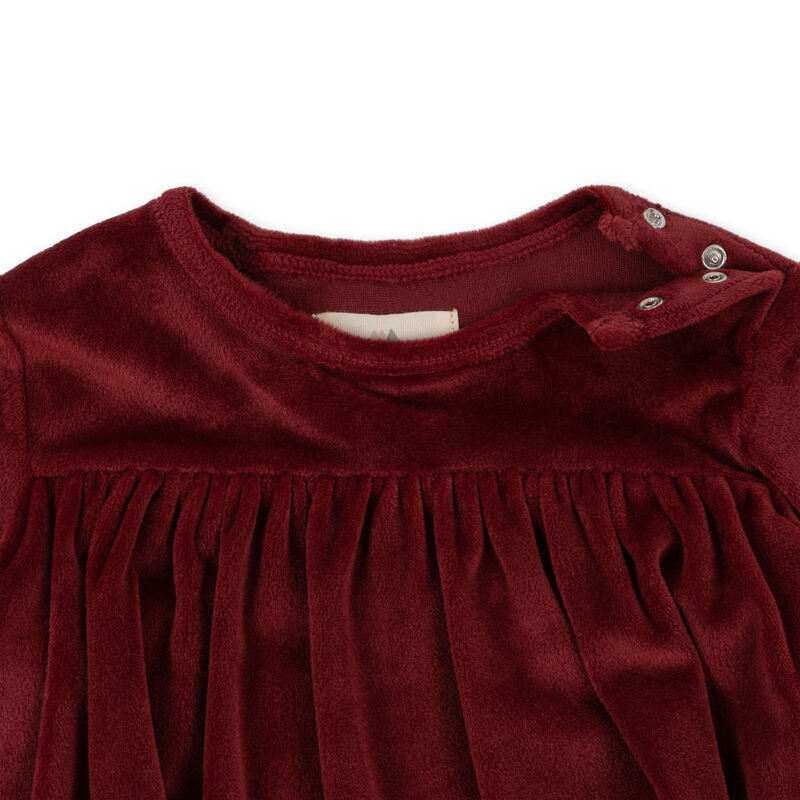 Robe de fêtes pour bébé en velours Red Dahlia KONGES Produit face2