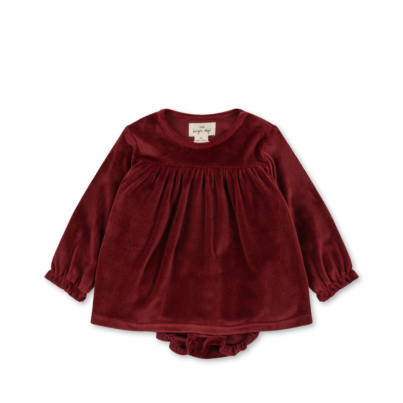 Robe de fêtes pour bébé en velours Red Dahlia KONGES Produit face