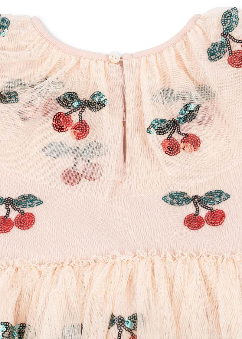 Robe de princesse Yvonne Cerises en sequin Konges Slojd fermeture