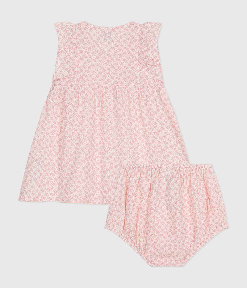 Robe manches courtes et bloomer en gaze de coton bébé Avalanche Panty Petit Bateau dos