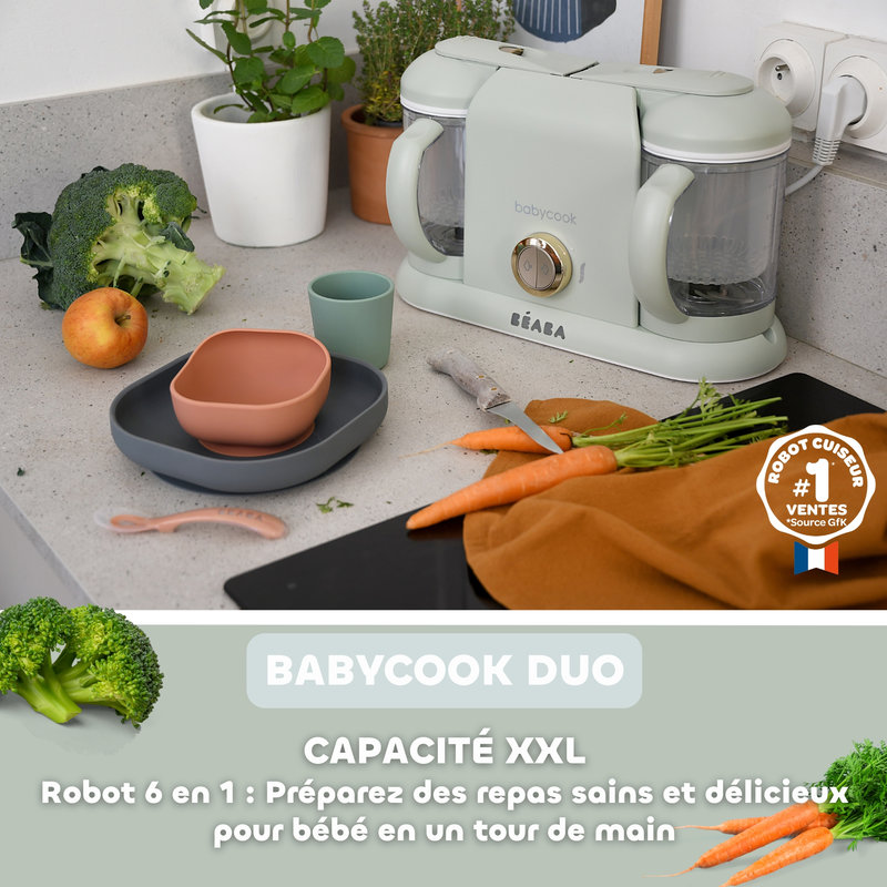 Robot culinaire Babycook Duo Vert de Gris Beaba lifestyle