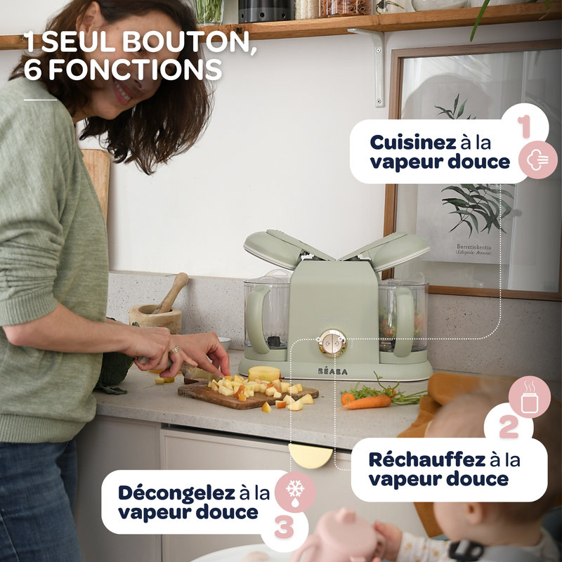 Robot culinaire Babycook Duo Vert de Gris Beaba lifestyle 2