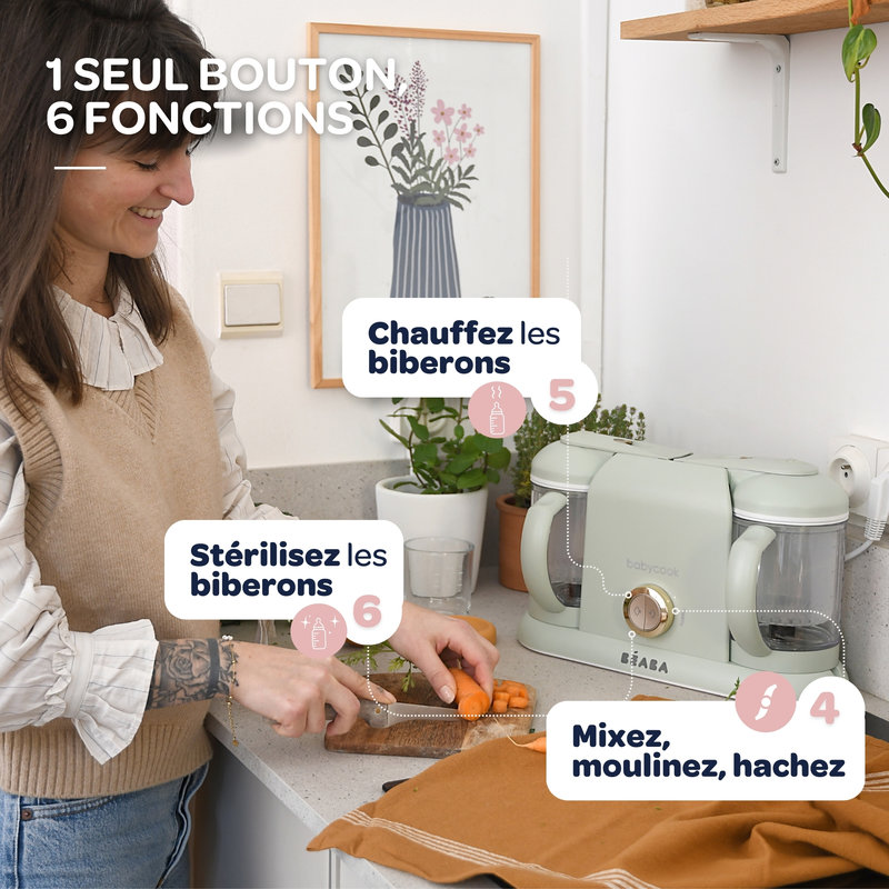 Robot culinaire Babycook Duo Vert de Gris Beaba lifestyle 3