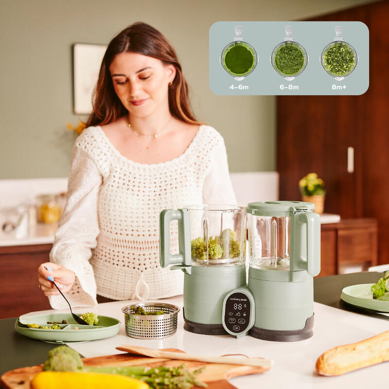 Robot culinaire multifonction Nutribaby Glass Celadon Green Babymoov lifestyle3