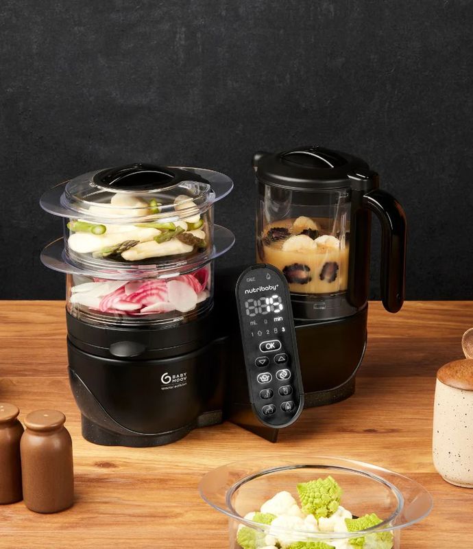 Robot culinaire multifonction Nutribaby + XL Mineral Black Babymoov lifestyle 2