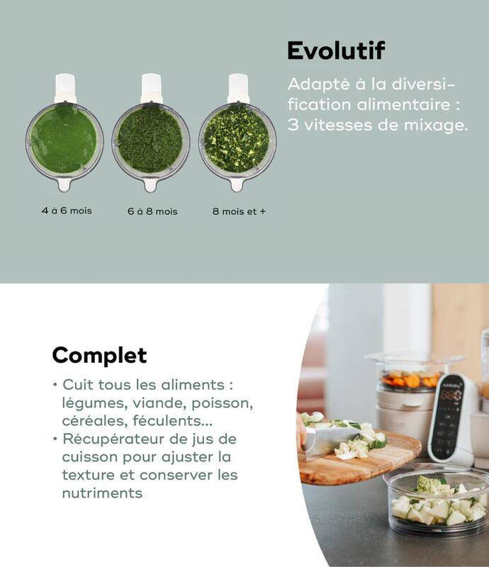 Babymoov - Nutribaby(+) : le robot multifonctions amélioré par les parents  pour une cuisine encore plus saine et adaptée 👶 5 en 1 : il cuit à la  vapeur, mixe, stérilise, décongèle