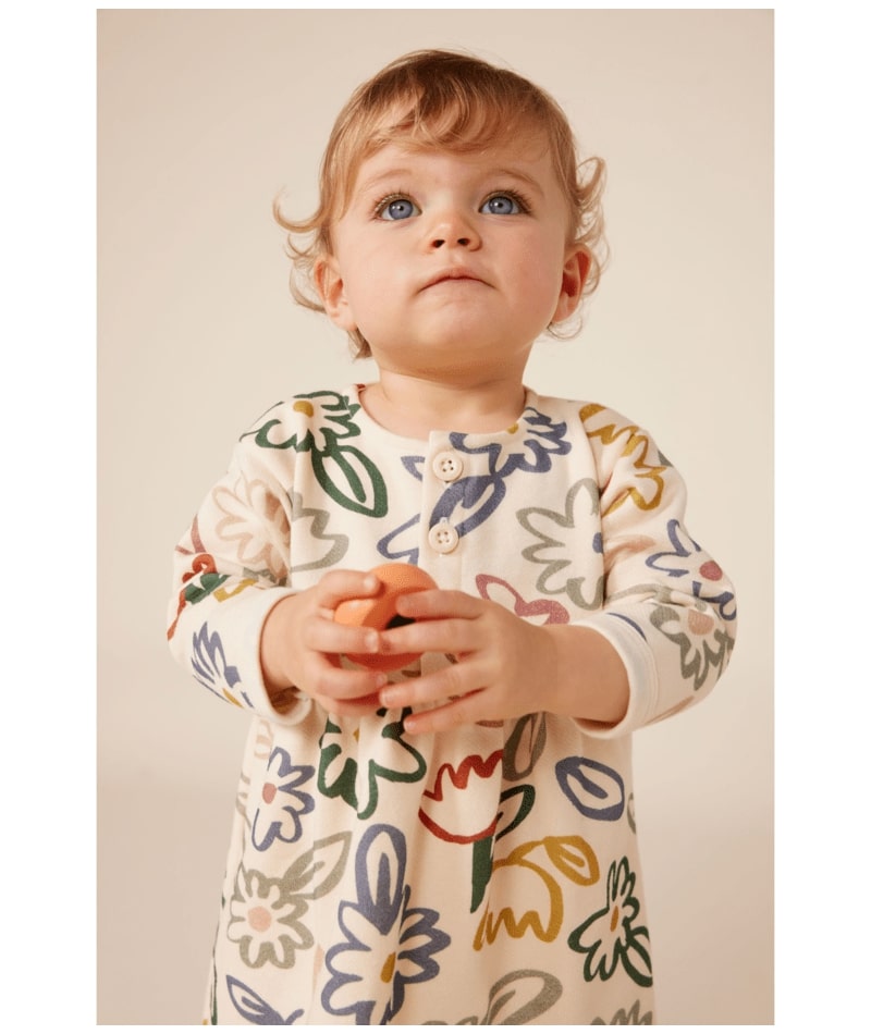 Robe manches longues imprimes fleurs multicolores Petit Bateau Bambinou