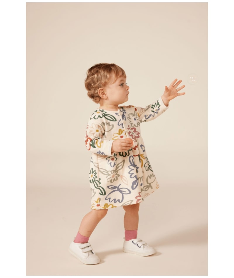 Robe longue imprimée fleurs best sale