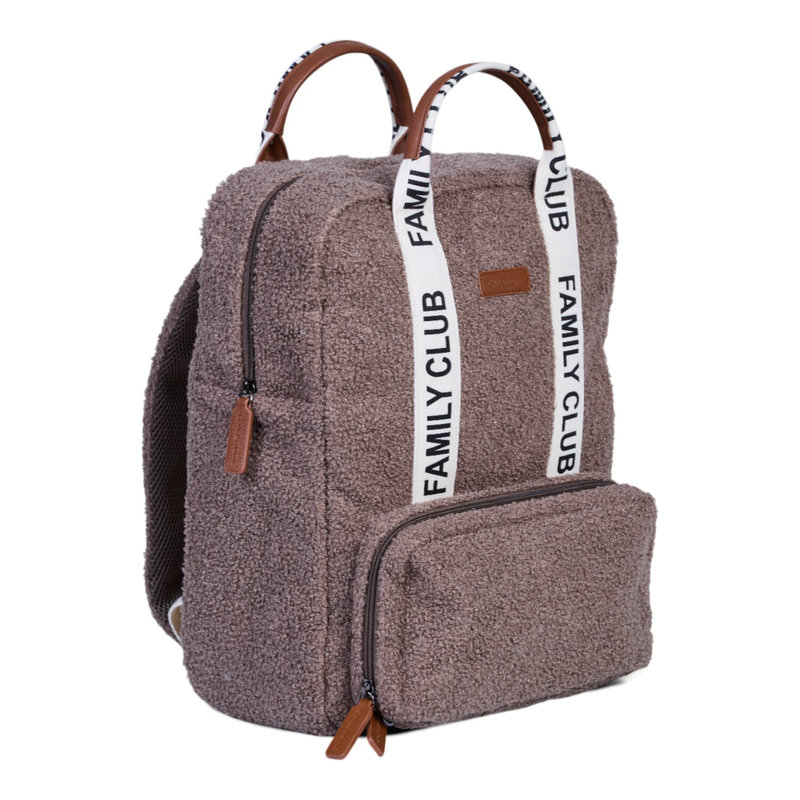 Sac à dos à langer Family Club Signature Teddy Brun Doux Childhome profil