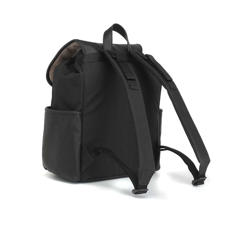 Sac à dos à langer Freddie en cuir vegan Noir babymel dos