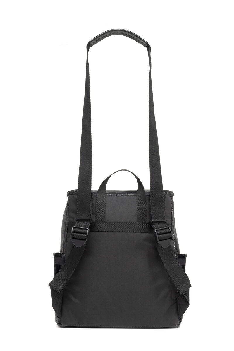 Sac à dos à langer Lennox en cuir vegan Noir Babymel anse