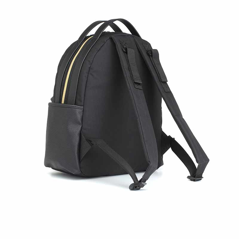 Sac à dos à langer Lola en cuir vegan Noir Babymel dos