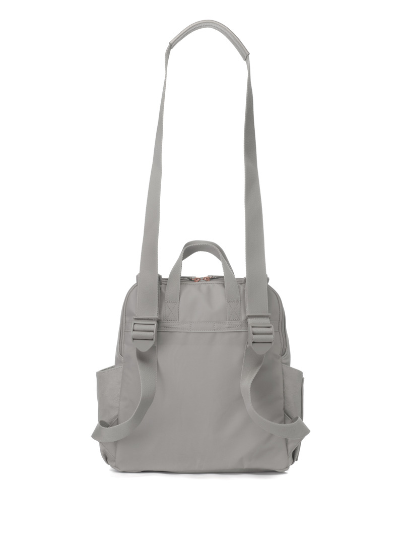 Sac à dos à langer Robyn en cuir vegan Pale Grey Babymel grande anse