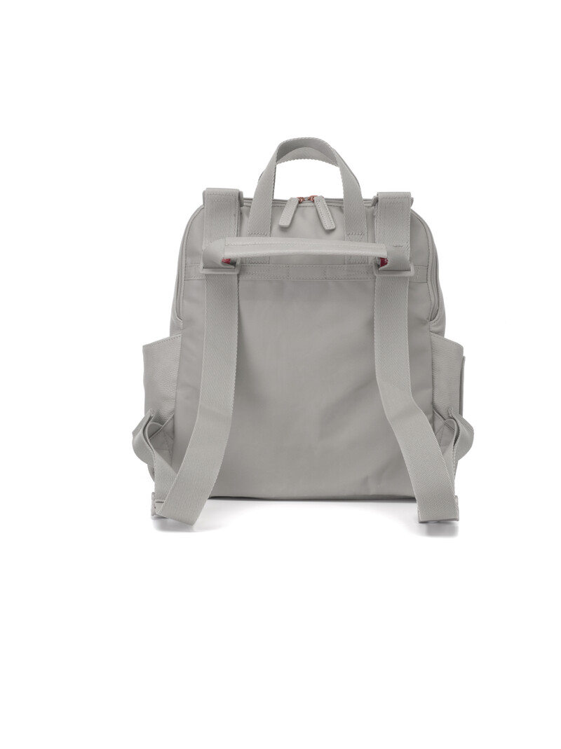 Sac à dos à langer Robyn en cuir vegan Pale Grey Babymel back