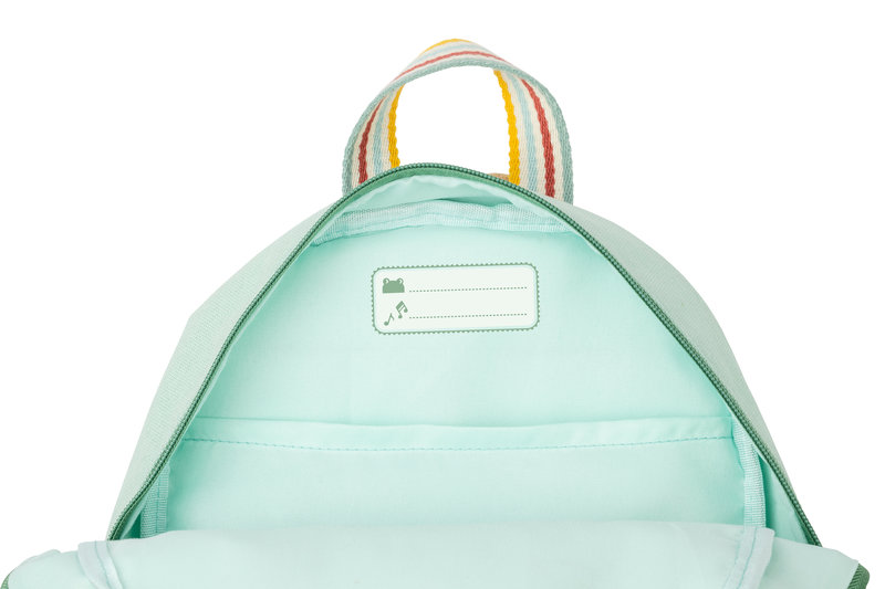 Sac à dos enfant Pomme Vert Lilliputiens étiquette