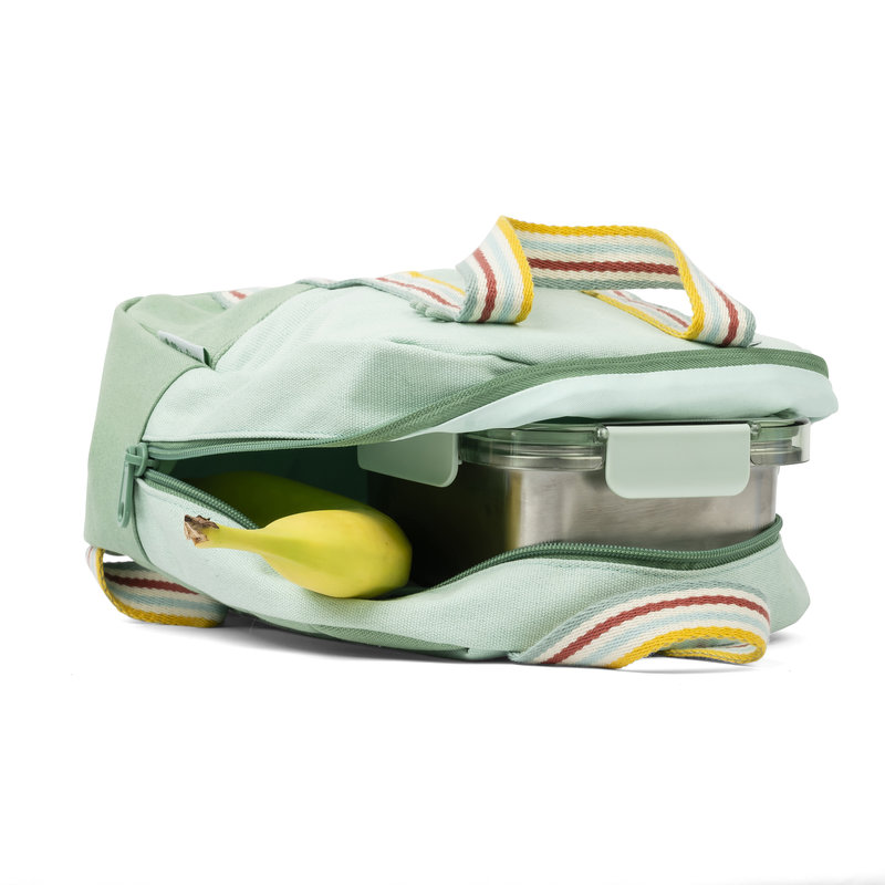Sac à dos enfant Pomme Vert Lilliputiens rempli