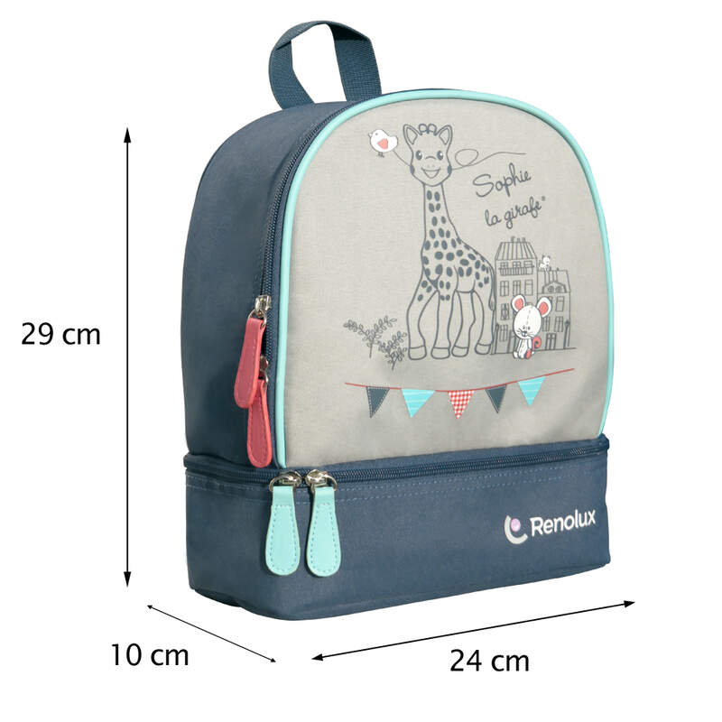 Sac à dos Enfant Snackbag Sophie la Girafe Paris Renolux dimensions